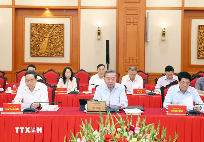 Tổng Bí thư Tô Lâm phát biểu. (Ảnh: Thống Nhất/TTXVN)