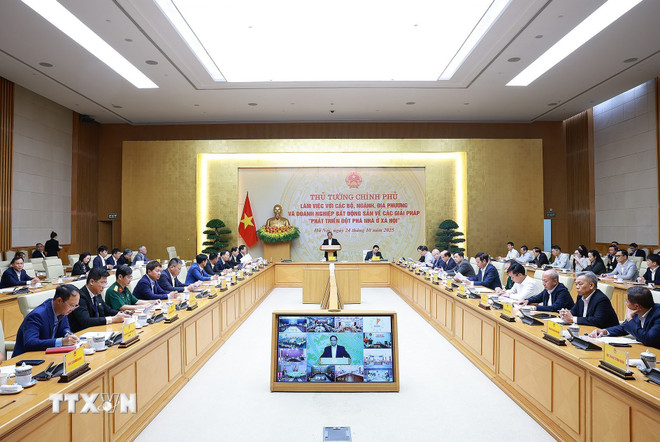 Premiärminister Pham Minh Chinh arbetar med lösningar för ttxvn-thu-tuong-lam-viec-ve-cac-giai-phap-phat-trien-dot-pha-nha-o-xa-hoi-8358804-4.jpg