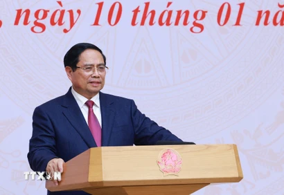 Thủ tướng Phạm Minh Chính chủ trì Hội nghị tổng kết công tác ngoại giao kinh tế năm 2025 và kế hoạch triển khai nhiệm vụ 2026. (Ảnh: Dương Giang/TTXVN)
