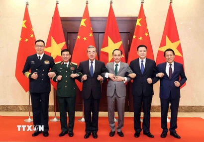 Bộ trưởng Ngoại giao, Quốc phòng, Công an Việt Nam-Trung Quốc tại Hội nghị lần thứ nhất, cơ chế đối thoại chiến lược “3+3.” (Ảnh: An Đăng/TTXVN)