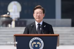 Tổng thống Hàn Quốc Lee Jae Myung phát biểu tại Seoul ngày 6/6/2025. (Ảnh: Yonhap/TTXVN)