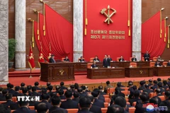 Một phiên họp toàn thể của Ban Chấp hành Trung ương đảng Lao động Triều Tiên tại Bình Nhưỡng. (Ảnh: KCNA/TTXVN)