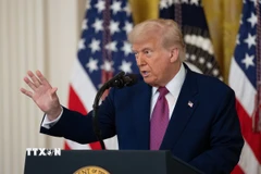 Tổng thống Mỹ Donald Trump phát biểu tại Nhà Trắng, Washington, D.C. (Ảnh: THX/TTXVN)