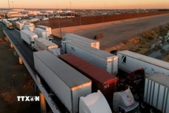 Xe chở hàng qua cầu biên giới Zaragoza-Ysleta ở Ciudad Juarez, bang Chihuahua (México), ngày 31/1/2025. (Ảnh: Reuters/TTXVN)