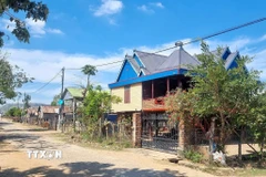 Một ngôi làng ở xã Chư A Thai, huyện Phú Thiện (tỉnh Gia Lai). (Ảnh: Quang Thái/TTXVN)
