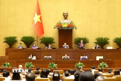 Phó Chủ tịch Quốc hội Nguyễn Khắc Định điều hành phiên toàn thể tại hội trường, sáng 14/5/2025. (Ảnh: Phương Hoa/TTXVN)