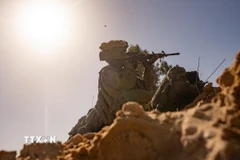 Lực lượng Phòng vệ Israel (IDF) tham gia chiến dịch tấn công quy mô lớn vào Dải Gaza mang tên “Cỗ xe ngựa của Gideon,” ngày 16/5/2025. (Ảnh: THX/TTXVN)