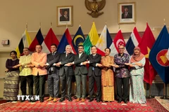 Các đại sứ ASEAN chụp ảnh chung với đại diện của Chính phủ và Nghị viện Canada. (Ảnh: Hà Linh/TTXVN)