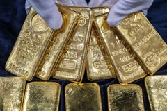 Vàng miếng tại Incheon, phía tây Thủ đô Seoul (Hàn Quốc). (Ảnh: Yonhap/TTXVN)