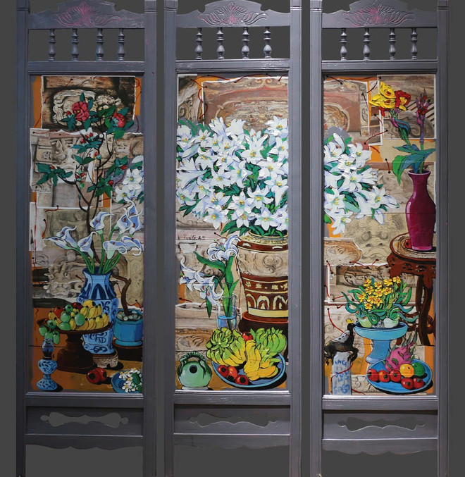 „Nostalgie“ – Mischtechnik auf Holz, Größe 160 x 138 cm, von Autor Kuong Tran. kuong-tran.png