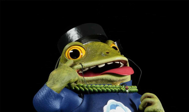 លោករដ្ឋមន្ត្រី Toad ពាក់កាសែតអគ្គិសនីចាស់មួយនៅលើក្បាលរបស់គាត់ ដោយក្លែងធ្វើជាក្បាលឆែប ហើយពុកចង្ការរបស់គាត់ក៏ក្លែងក្លាយដែរ ហើយត្រូវតែបិទដោយកាសែត។ (រូបថត៖ ក្រុមហ៊ុនផលិតផ្តល់ជូន) 491218988-1743696703218411-5531428468245930893-n.jpg