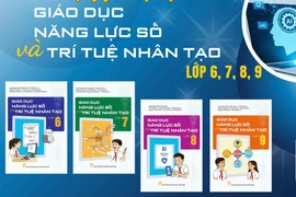 Bộ sách “Giáo dục năng lực số và trí tuệ nhân tạo” cho học sinh từ lớp 6 đến lớp 9. (Ảnh: PV/Vietnam+)