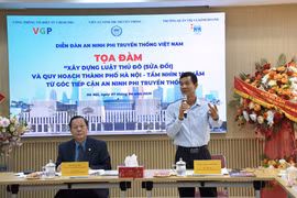 Giáo sư Hoàng Đình Phi chia sẻ tại tọa đàm. (Ảnh: PV/Vietnam+)