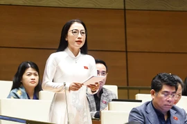 Đại biểu Trần Khánh Thu, đoàn Hưng Yên phát biểu. (Ảnh: Doãn Tấn/TTXVN)