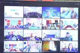 Chương trình kết nối 500 điểm cầu. (Ảnh: PV/Vietnam+)