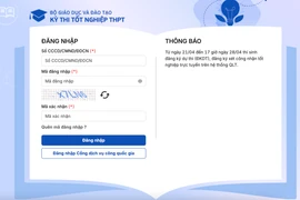 Thí sinh đăng ký dự thi trên hệ thống quản lý thi của Bộ Giáo dục và Đào tạo. (Ảnh chụp màn hình).