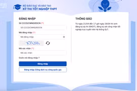 Thí sinh đăng ký dự thi trên hệ thống quản lý thi của Bộ Giáo dục và Đào tạo. (Ảnh chụp màn hình).