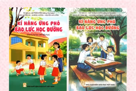 Bộ sách Kỹ năng ứng phó bạo lực học đường dành cho học sinh. (Ảnh: PV/Vietnam+)