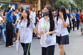 Thí sinh dự thi môn Ngữ văn. (Ảnh: PV/Vietnam+)