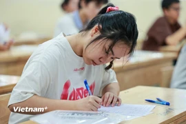Thí sinh dự thi Tốt nghiệp trung học phổ thông. (Ảnh: Minh Sơn/Vietnam+)