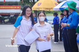 Thí sinh dự thi tốt nghiệp trung học phổ thông. (Ảnh: Hoài Nam/Vietnam+)