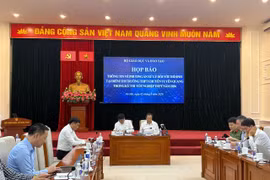 Cuộc họp báo diễn ra sáng nay, 5/8. (Ảnh: Vietnam+)