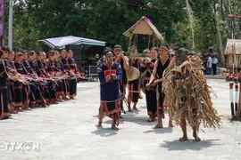 Không gian văn hóa cồng chiêng Tây Nguyên được UNESCO công nhận là Kiệt tác truyền khẩu và Di sản văn hóa phi vật thể của nhân loại năm 2005, là niềm tự hào của vùng đất Gia Lai. (Ảnh: Hoài Nam/TTXVN)