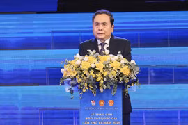 Chủ tịch Quốc hội Trần Thanh Mẫn phát biểu tại lễ trao giải. (Ảnh: Hoài Nam/Vietnam+)