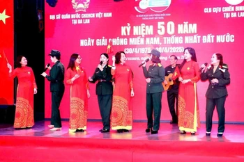 Tiết mục biểu diễn văn nghệ tại Lễ kỷ niệm. (Ảnh: TTXVN phát)