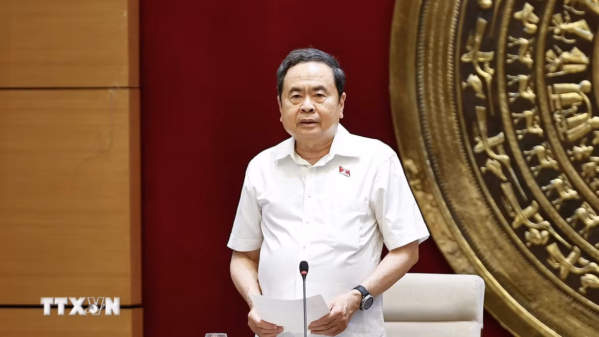 Chủ tịch Quốc hội Trần Thanh Mẫn phát biểu. (Ảnh: Doãn Tấn/TTXVN)