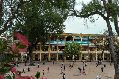 Việc được trở lại trường với không gian lớp học truyền thống có ý nghĩa rất lớn với học sinh cả về thể chất và tinh thần. (Ảnh: Phạm Mai/Vietnam+)