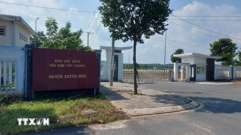 Cụm công nghiệp Chế biến hải sản Bình Châu, huyện Xuyên Mộc hoàn thành xây dựng cơ sở hạ tầng vào năm 2019 nhưng đến nay vẫn chưa thể đi vào hoạt động. (Ảnh: Hoàng Nhị/TTXVN)