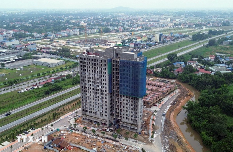 Dự án nhà ở xã hội ở thành phố Phổ Yên đáp ứng nhu cầu nhà ở cho hàng trăm hộ là cán bộ, công nhân khu công nghiệp trên địa bàn. (Ảnh: Trần Việt/TTXVN)