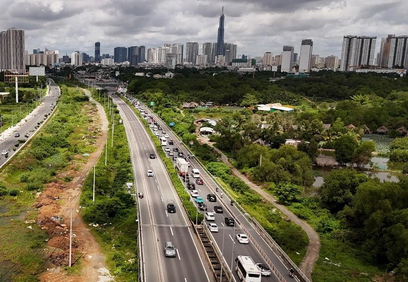 Thành phố Hồ Chí Minh chủ trương mở rộng 3,2 km đường dẫn cao tốc Thành phố Hồ Chí Minh-Long Thành. (Ảnh: Hồng Đạt/TTXVN)