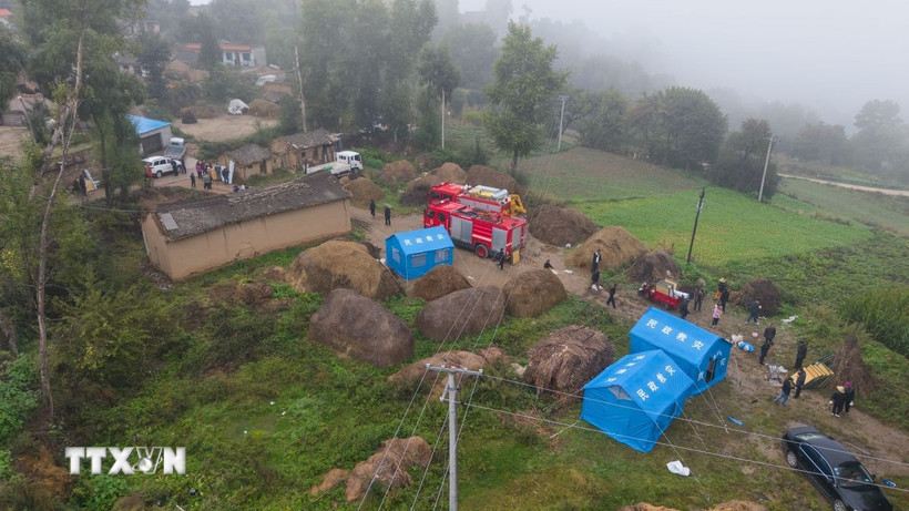 Một trận động đất ở Trung Quốc tháng 9/2025. (Ảnh: THX/TTXVN) 