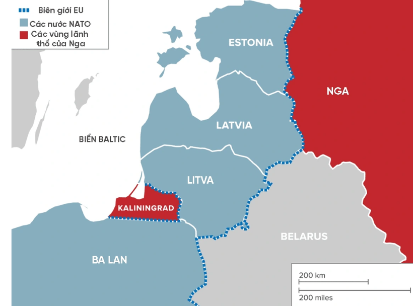 Ba quốc gia vùng Baltic là Latvia, Estonia và Litva đã chính thức rút khỏi Công ước Ottawa. (Nguồn: CNBC) 