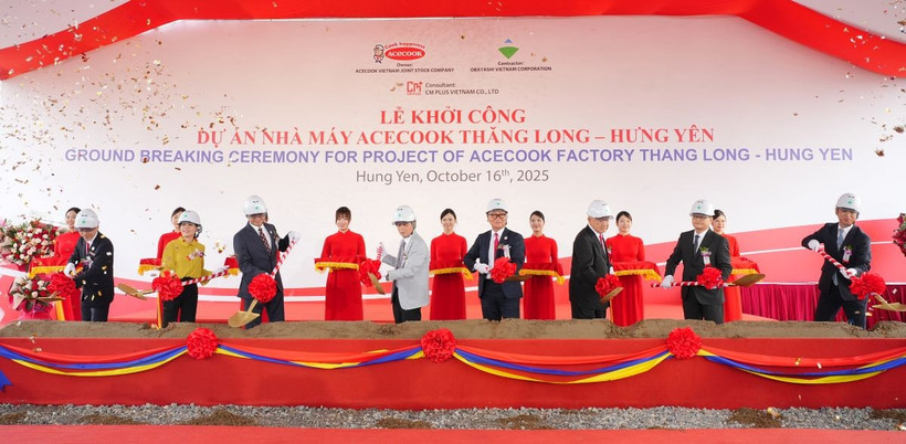 Lễ động thổ Nhà máy Acecook Việt Nam tại Khu công nghiệp Thăng Long 2. (Ảnh: Vietnam+)