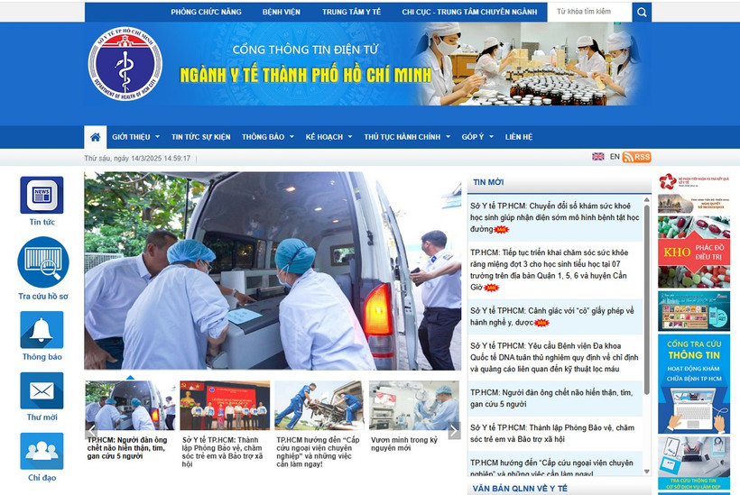 Cổng thông tin điện tử Sở Y tế Thành phố Hồ Chí Minh.