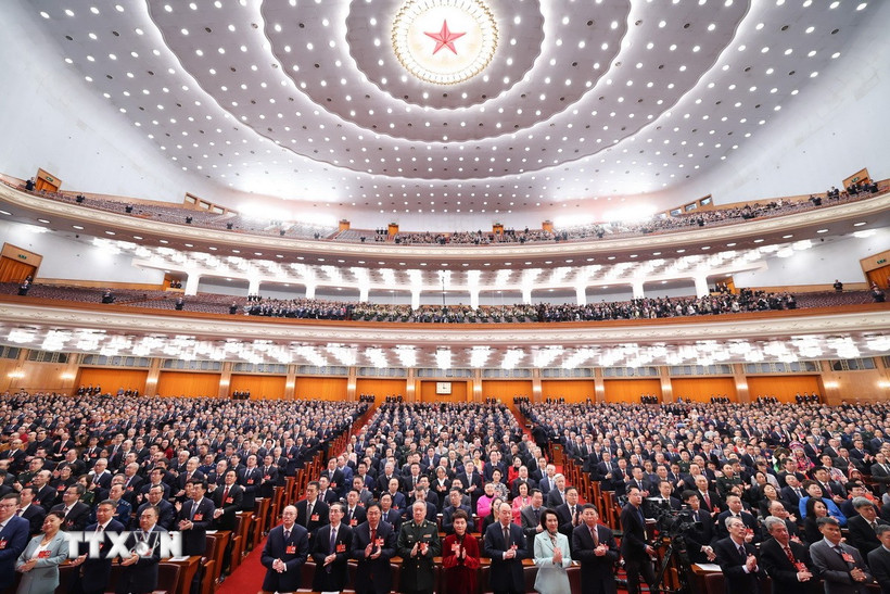 Phiên khai mạc Kỳ họp thứ 3 Ủy ban toàn quốc Hội nghị Chính trị Hiệp thương Nhân dân Trung Quốc khóa XIV tại Bắc Kinh, ngày 4/3/2025. (Ảnh: THX/TTXVN)