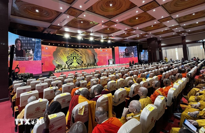 Quang cảnh lễ bế mạc Đại lễ Phật đản Liên hợp quốc lần thứ 20-Vesak 2025. (Ảnh: Thanh Vũ/TTXVN)