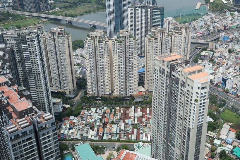 Khu căn hộ cao cấp thuộc quận Bình Thạnh, giáp ranh với Quận 1, Trung tâm Thành phố Hồ Chí Minh. (Ảnh: Hồng Đạt/TTXVN)