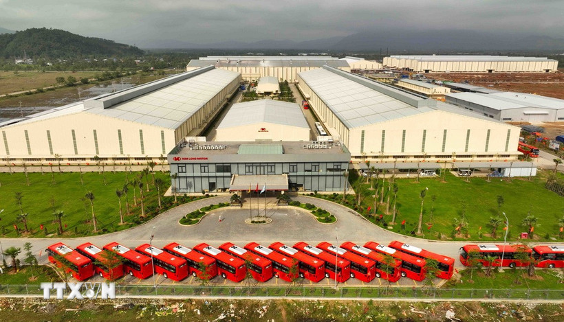 Dự án khu công nghiệp là tổ hợp gồm nhiều nhà máy sản xuất, lắp ráp ôtô mang thương hiệu “KIM LONG MOTOR Huế”. (Ảnh: Vũ Sinh/TTXVN)