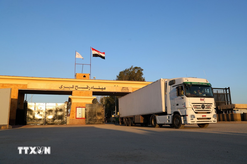 Cửa khẩu biên giới Rafah giữa Dải Gaza và Ai Cập. (Ảnh: THX/TTXVN)
