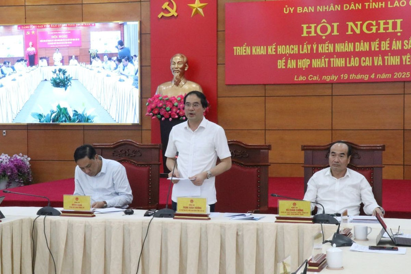 Bí thư Tỉnh ủy, Chủ tịch Ủy ban Nhân dân tỉnh Lào Cai Trịnh Xuân Trường Phát biểu tại Hội nghị. (Ảnh: Hồng Ninh/TTXVN)