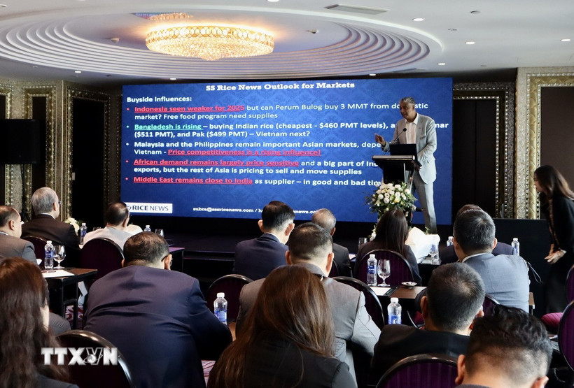 Diễn đàn kết nối thông tin lúa gạo (SSricenews Network) năm 2025. (Ảnh: Xuân Anh/TTXVN)