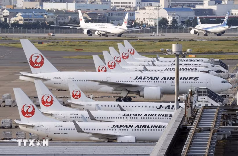 Máy bay tại sân bay Haneda ở Tokyo, Nhật Bản. (Ảnh: Kyodo/TTXVN)