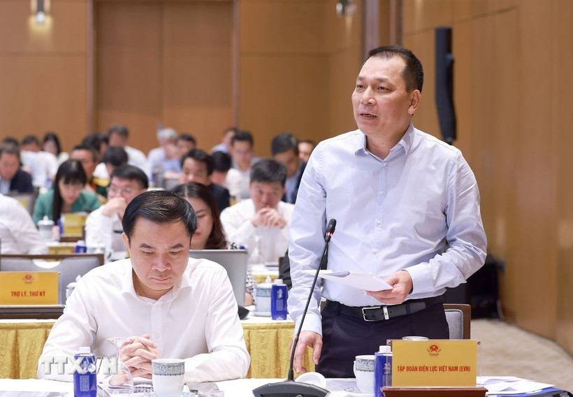 Chủ tịch Tập đoàn Điện lực Việt Nam (EVN) Đặng Hoàng An phát biểu. (Ảnh: Dương Giang/TTXVN)