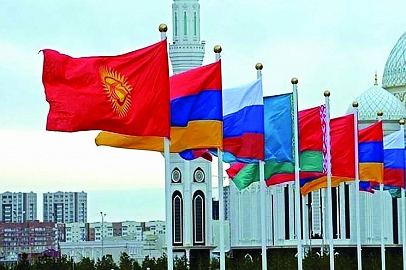 Quốc kỳ các nước thuộc Liên minh kinh tế Á-Âu.