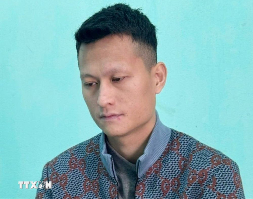 Đối tượng Mai Văn Tới cầm đầu đường dây lừa đảo. (Ảnh: TTXVN phát) 