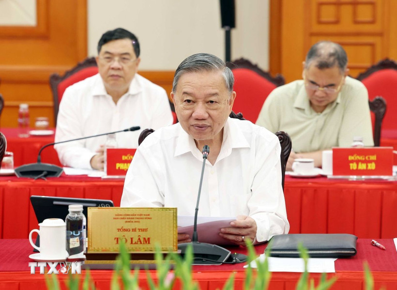 Tổng Bí thư Tô Lâm phát biểu. (Ảnh: Thống Nhất/TTXVN)